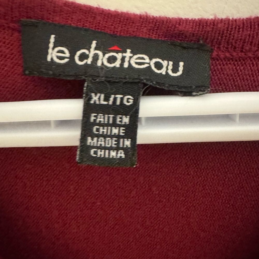 Le Chateau Deep Red Knit Top - Picture 4 of 7
